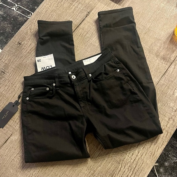 Rag & Bone Dre Low Rise Slim Boyfriend Jeans in Black. - Picture 7 of 10